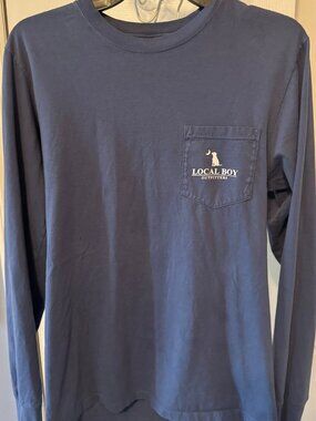 Local Boy Outfitters Navy Long Sleeve Pocket T Shirt Mens Small